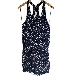 i joah Black Romper With Cream Polka Dots  Size Medium